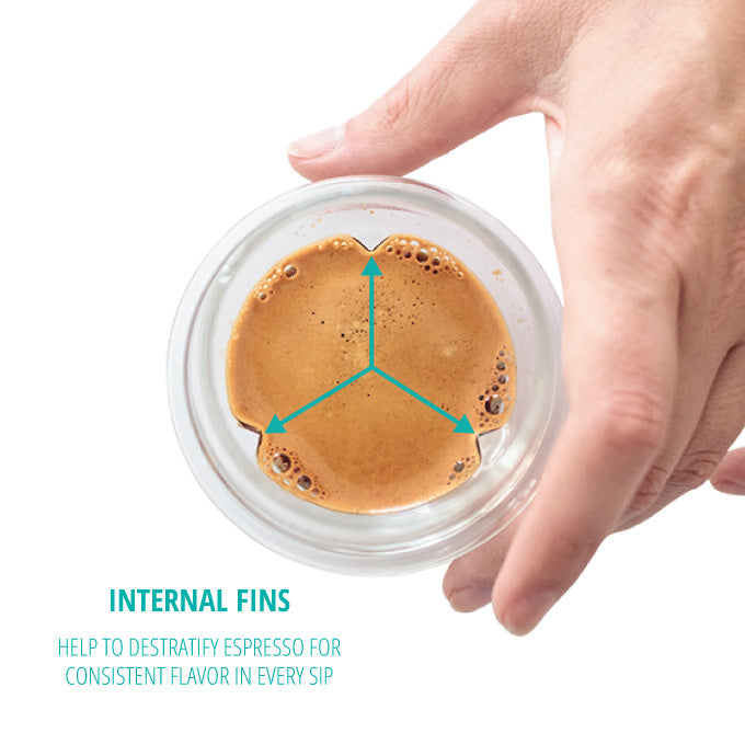Kruve Propel Espresso Glasses internal fins