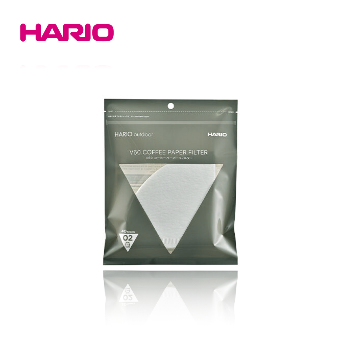 Hario V60 Outdoor Paper Filter for 02 Size Drippers (40 count)