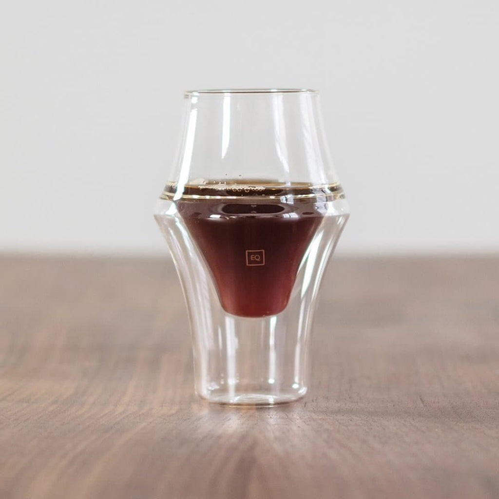 kruve glass with coffee close up
