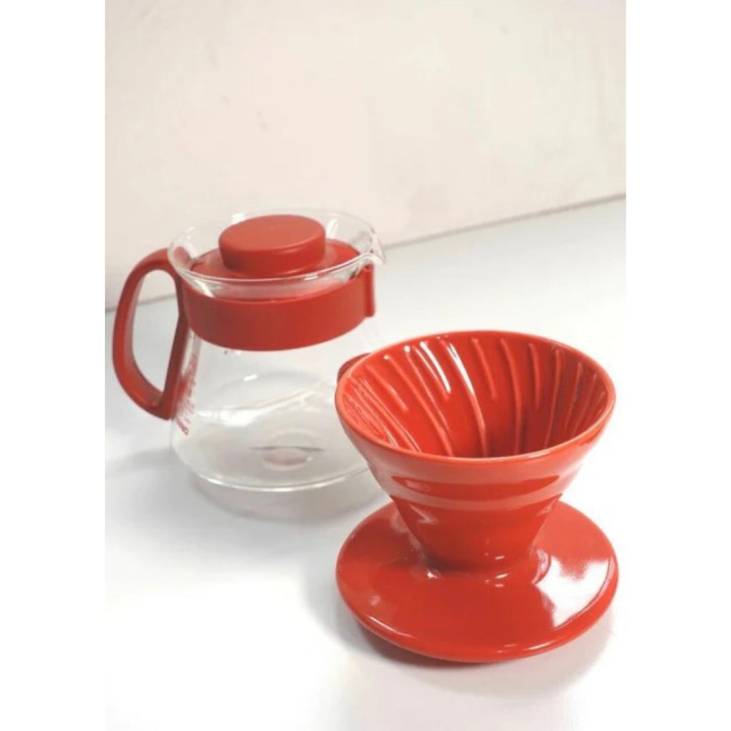 Hario V60 Color Dripper & Pot Red - Size 01