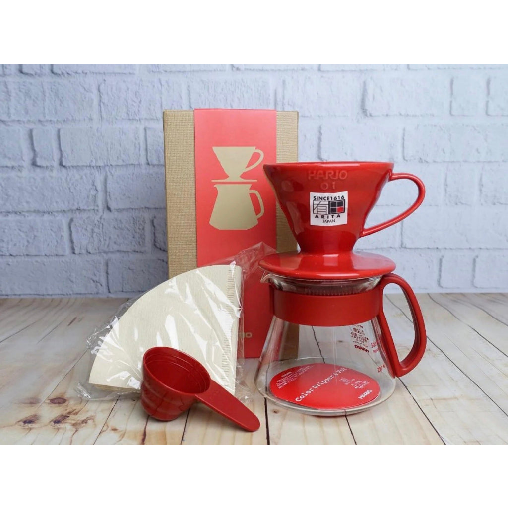 Hario V60 Color Dripper & Pot Red - Size 01