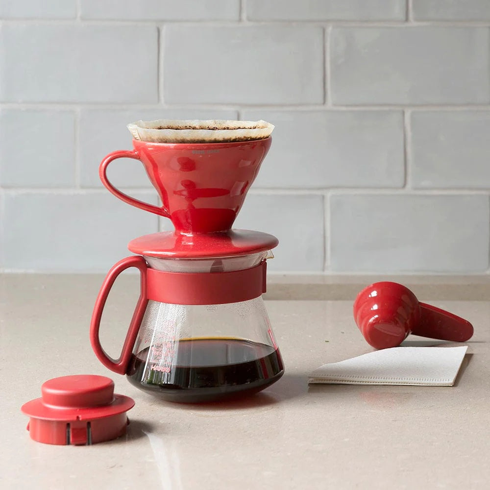 Hario V60 Color Dripper & Pot Red - Size 01