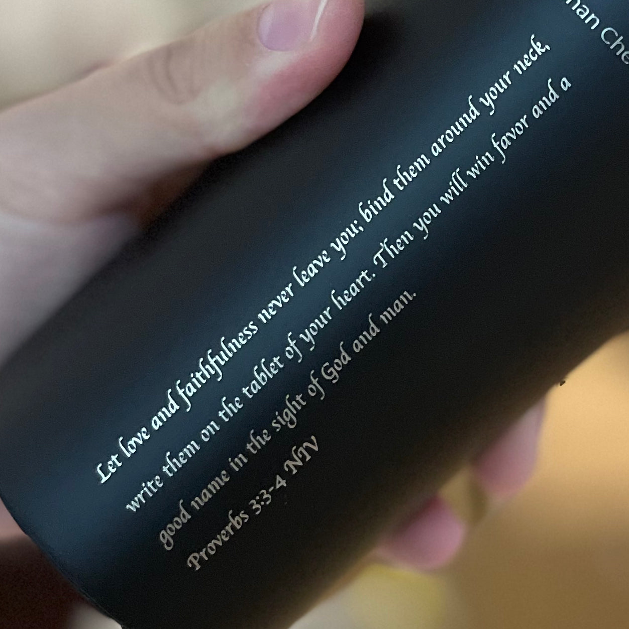 coffee cup engraving scripture
