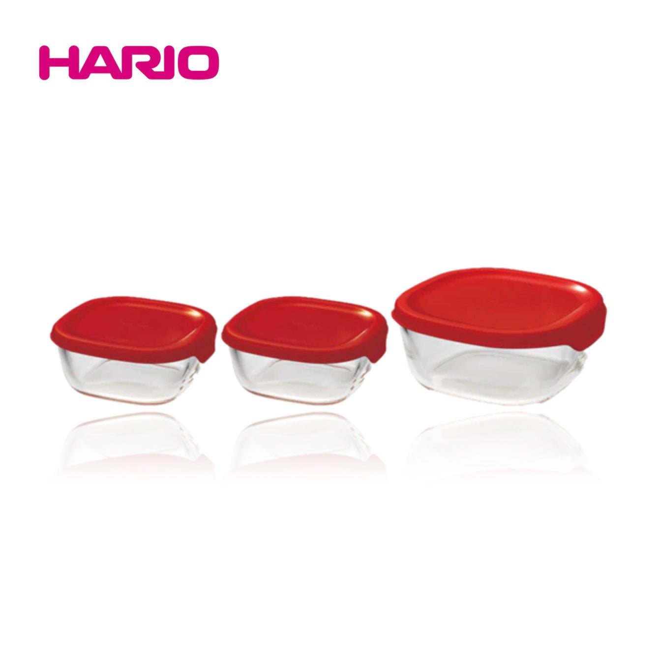Hario Heatproof Glass Food Storage Container 3 Piece Set (Round/Square)
