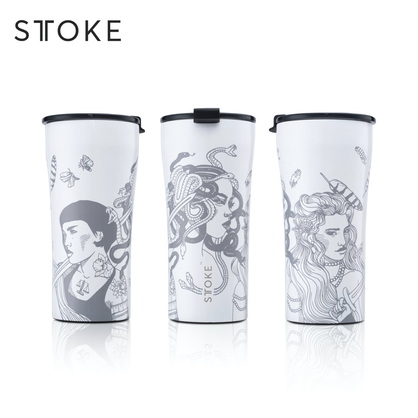 Sttoke Leakproof Ceramic Cup 16 oz white