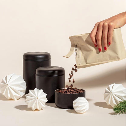 Fellow Atmos Vacuum Canister black lifestyle 2