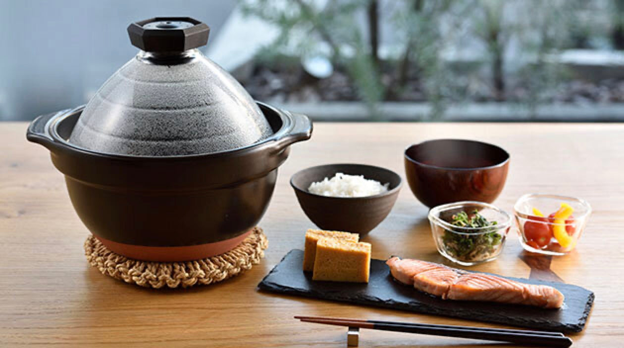 Hario GOHANGAMA Glass-Lid Rice Cooker Ceramic cover landscape 15