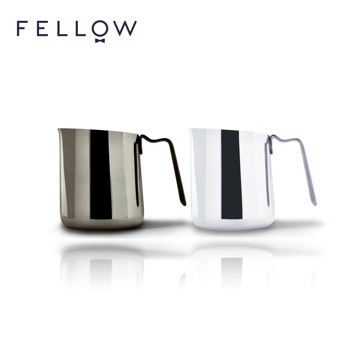 Fellow Eddy Steaming Pitcher, Milk Frothing and Precision Latte Art, Measuring Aids, Fluted Spout, Sharp Front, 304 18/8 Stainless Steel - 12oz, Graphite Fellow Eddy Steaming Pitcher, Milk Frothing and Precision Latte Art, Measuring Aids, Fluted Spout, Sharp Front, 304 18/8 Stainless Steel - 12oz, Graphite