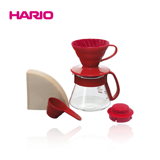 Hario V60 Color Dripper & Pot Red - Size 01