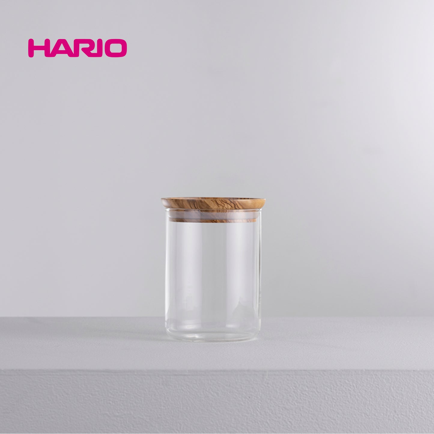 Hario Airtight Glass Canister with Olive Wood Lid [Simply HARIO Series]