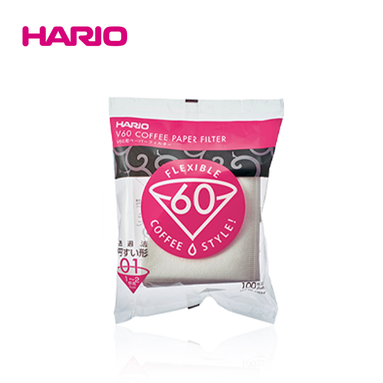 Hario V60 Coffee Paper Filter Size 1 white
