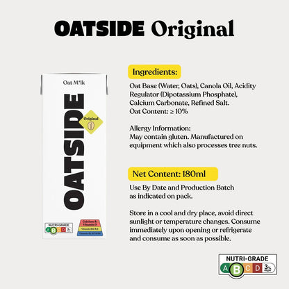 Oatside Oat Milk Barista Blend (1 carton of 24 x 180ml)