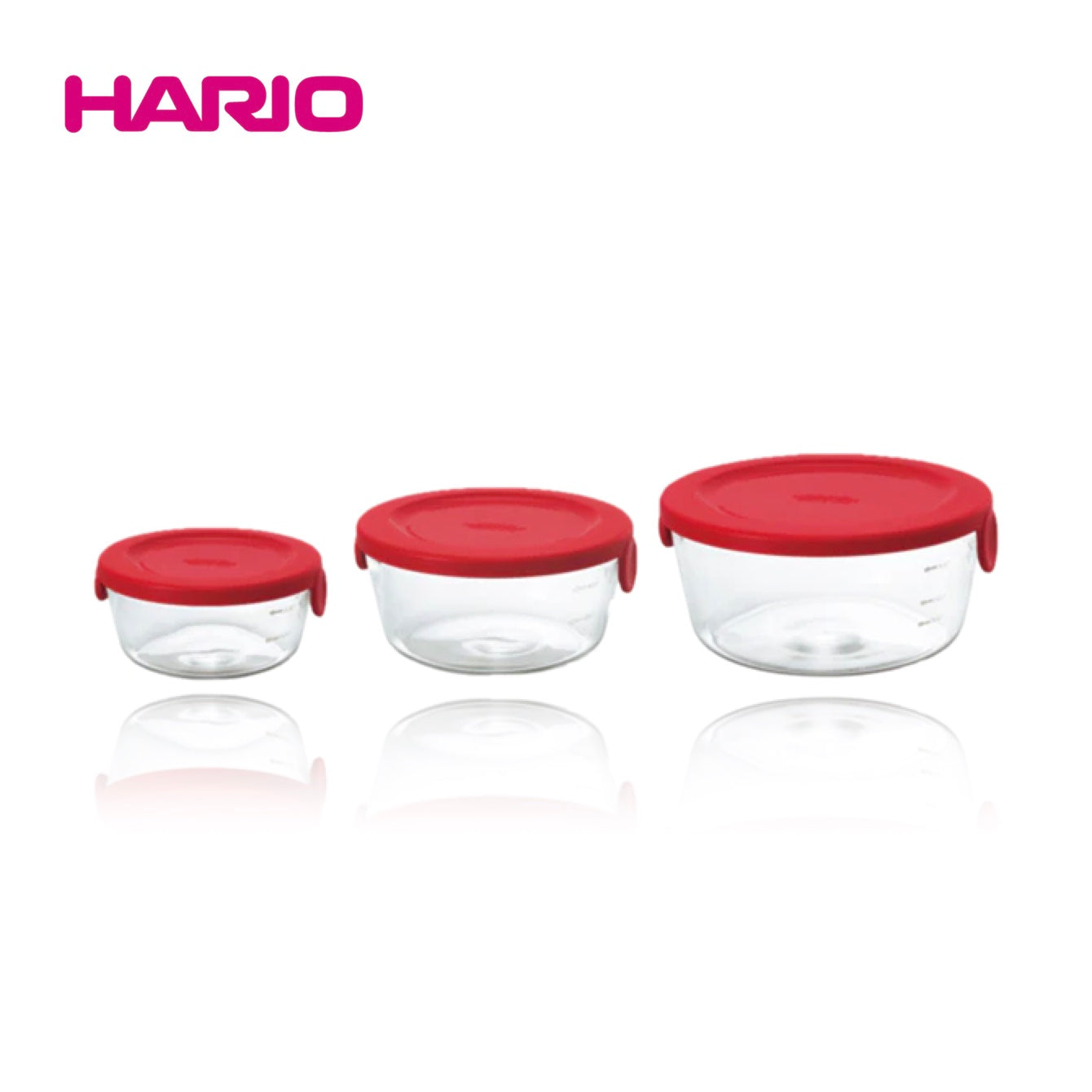 Hario Heatproof Glass Food Storage Container 3 Piece Set (Round/Square)