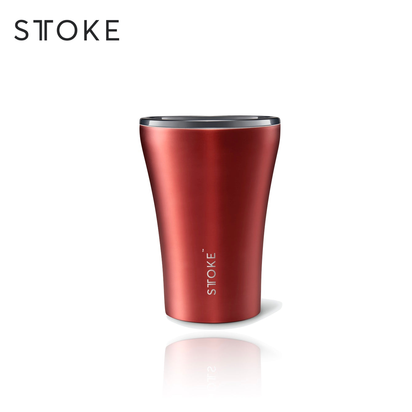 Sttoke Shatterproof Ceramic Cup 8 oz satin red