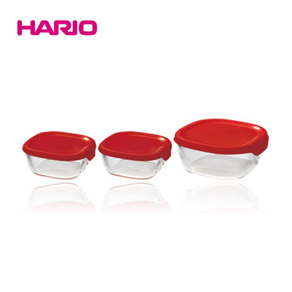 Hario Heatproof Glass Food Storage Container 3 Piece Set (Round/Square)