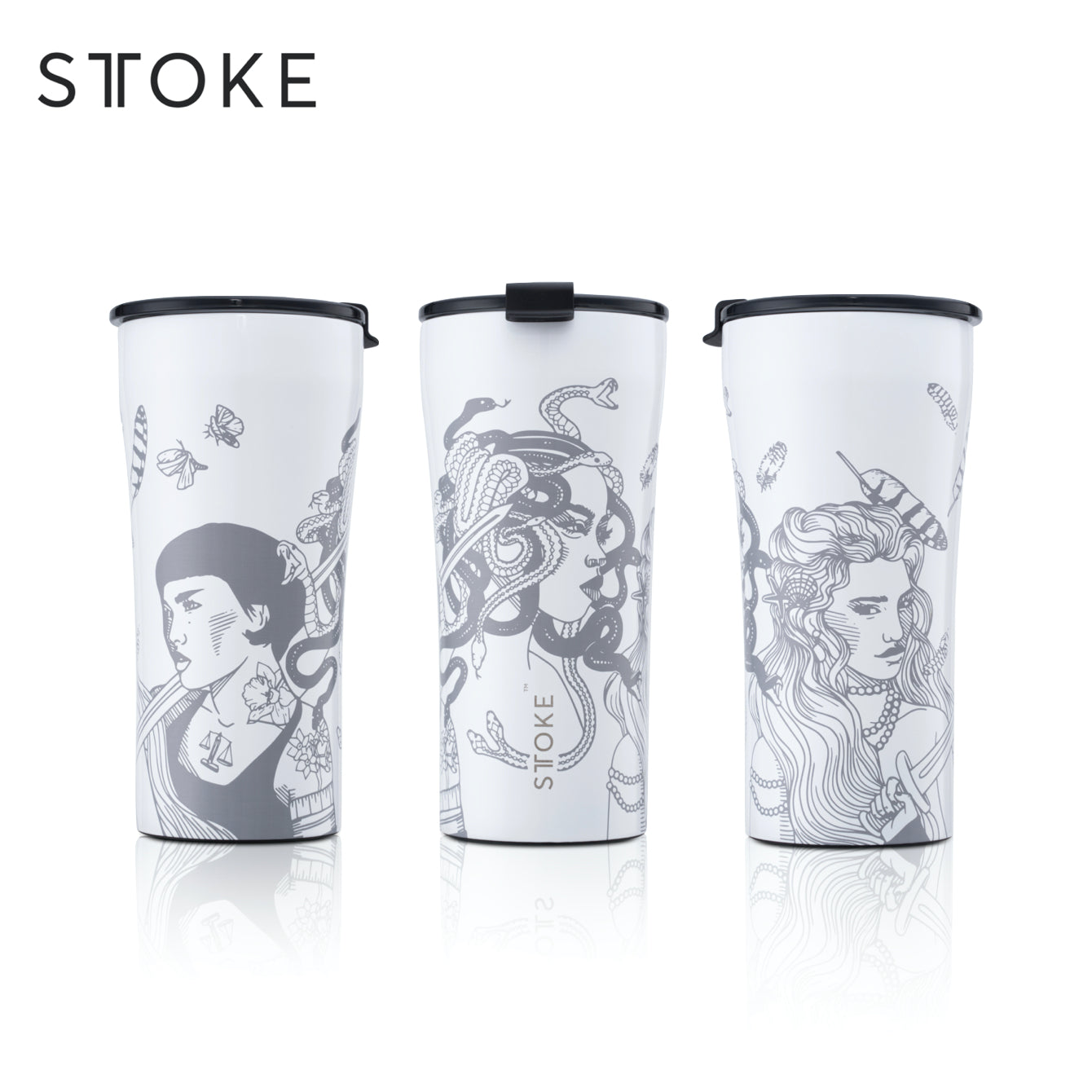 Sttoke Leakproof Ceramic Cup 16 oz white